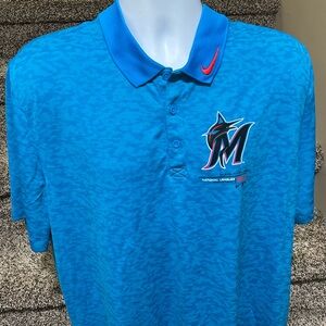 Exclusive MLB - Nike dri-fit *Miami Marlins* casual golf ⛳️ polo shirt - XXL